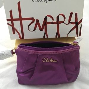 NWT Cole Haan Purple Satin Wristlet